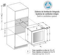 Встраиваемый винный шкаф Pando PVMAV 60-25XR